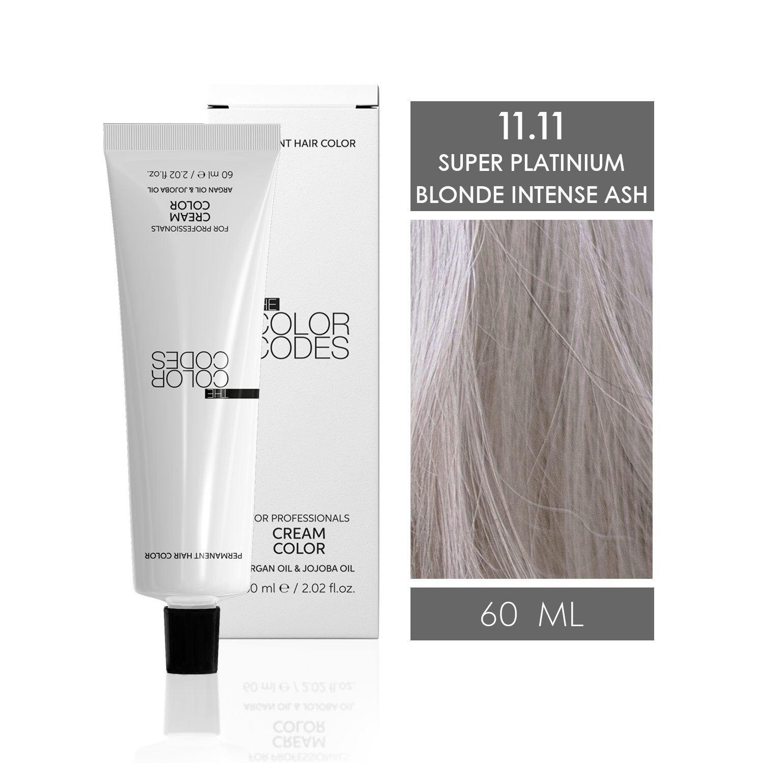 Permanent Hair Dye 11.11 Super Platinum Blonde Intense Ash 60 ml