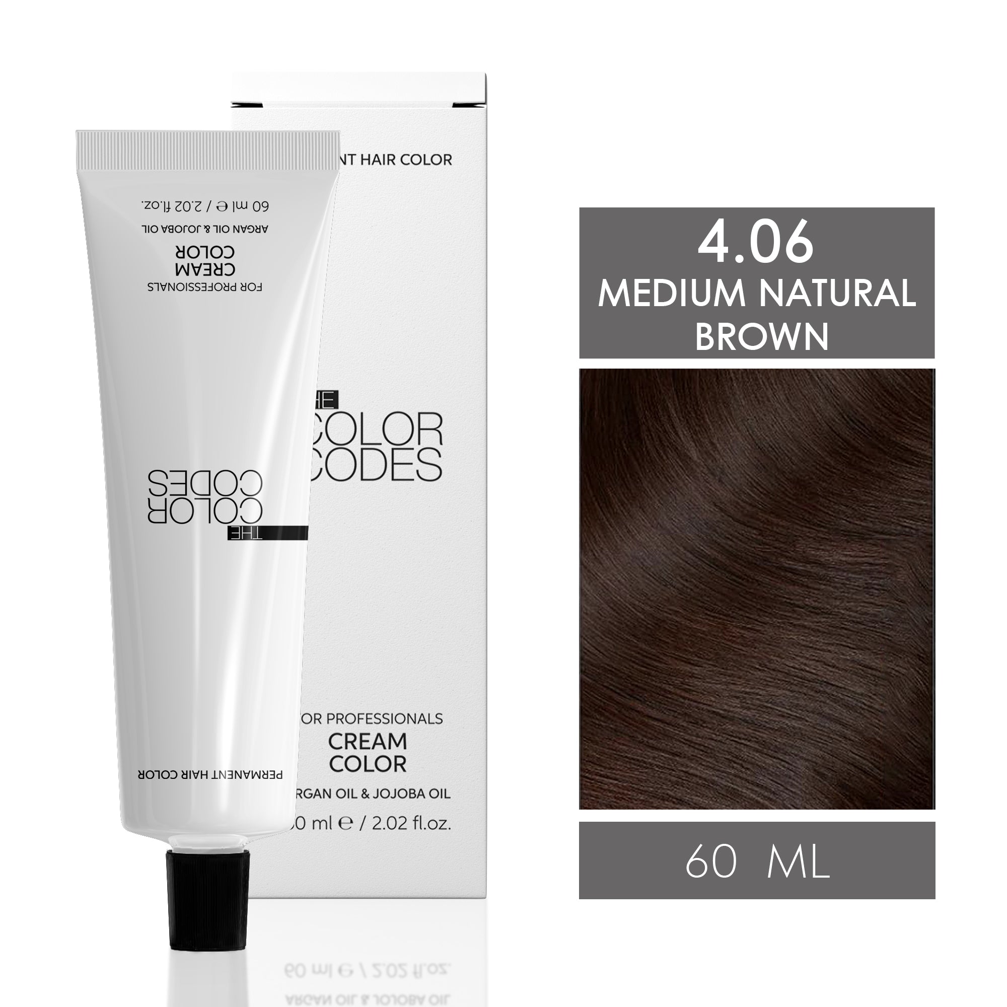 Permanent Hair Dye 4.06 Medium Natural Brown 60 ml