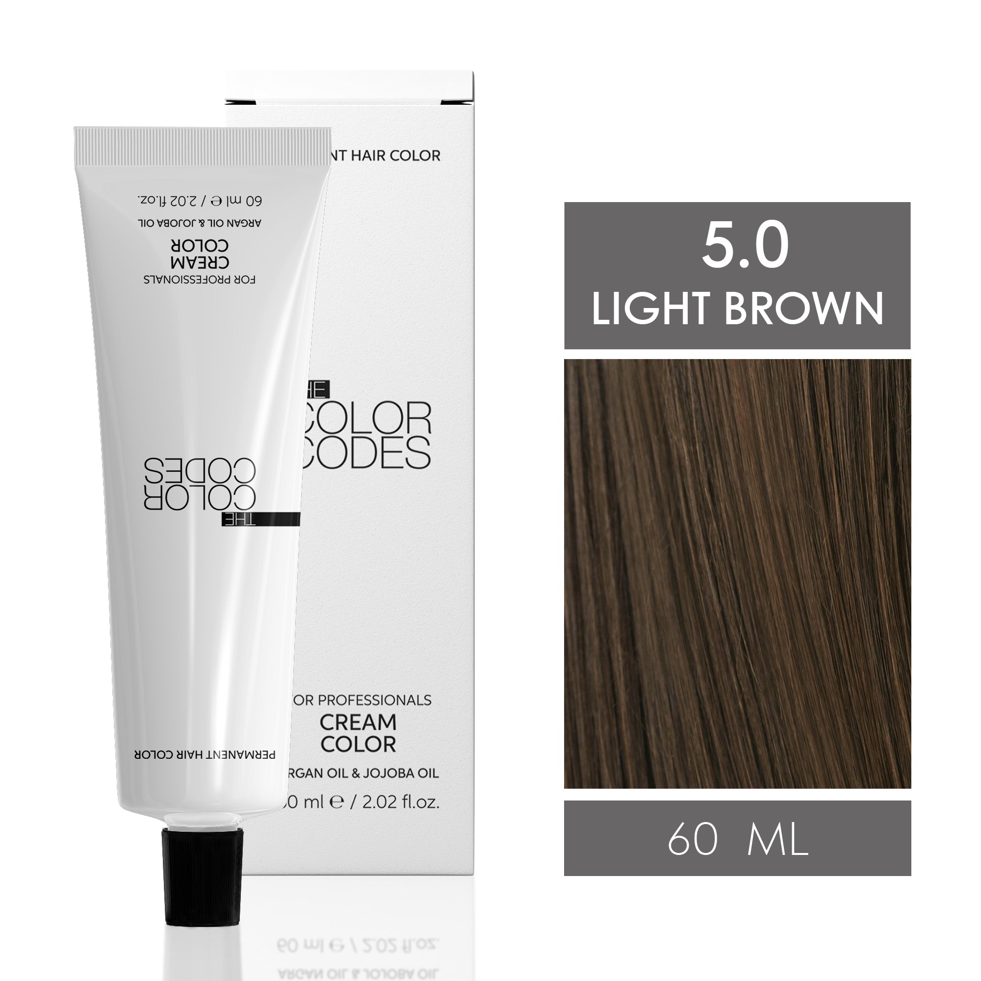 Permanent Hair Dye 5.0 Light Brown 60 ml