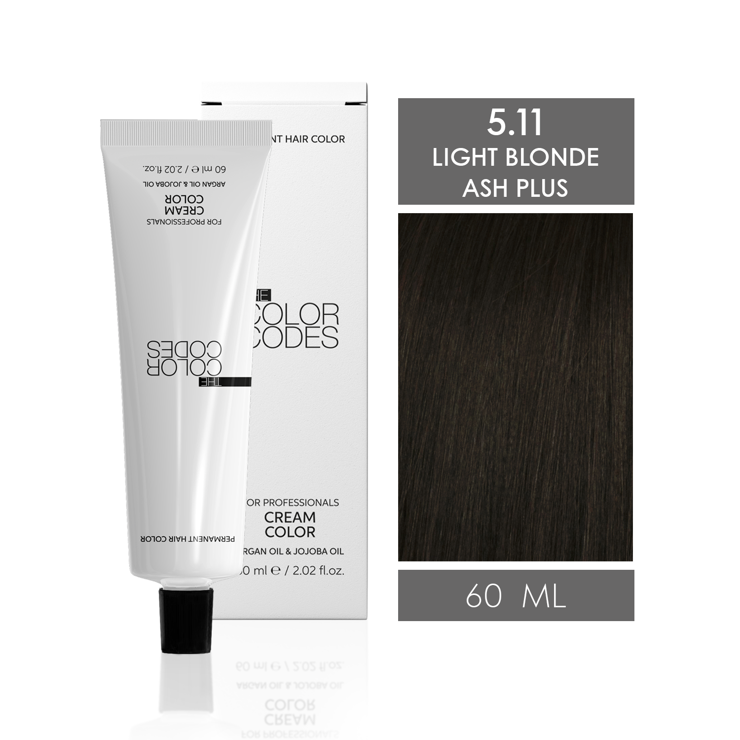 Permanent Hair Dye 5.11 Light Blonde Ash Plus 60 ml