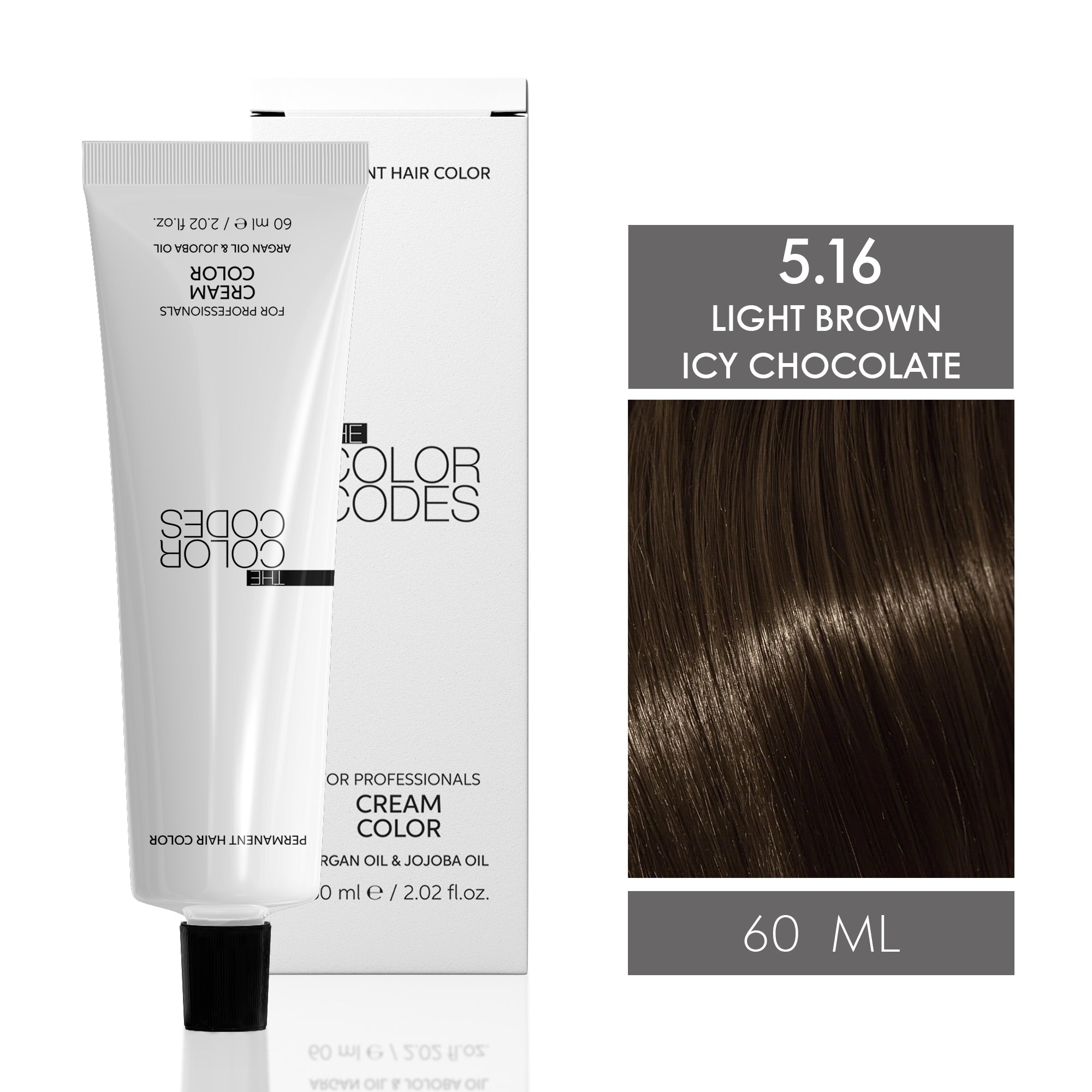 Permanent Hair Dye 5.16 Light Brown Icy Chocolate 60 ml