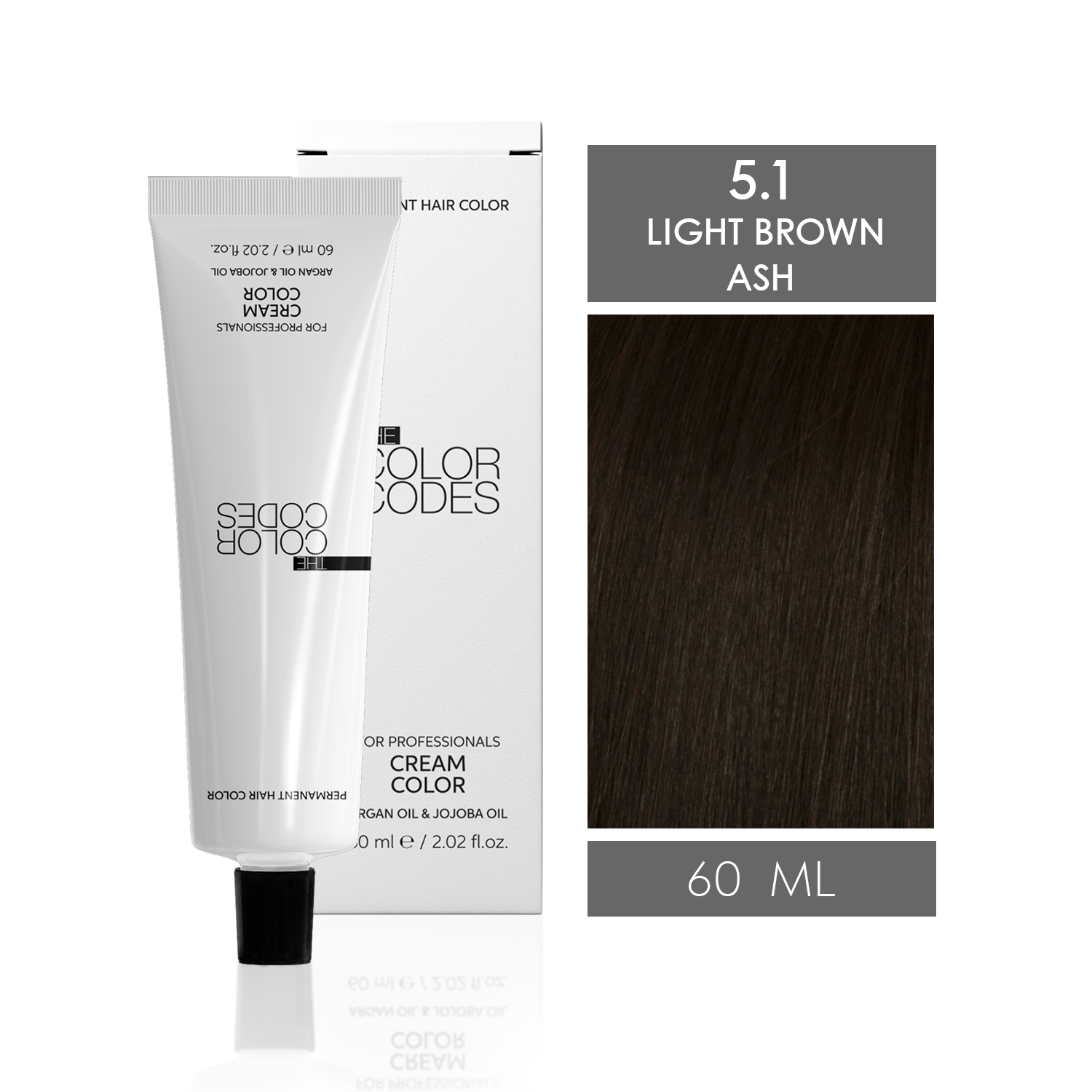 Permanent Hair Dye 5.1 Light Brown Ash 60 ml