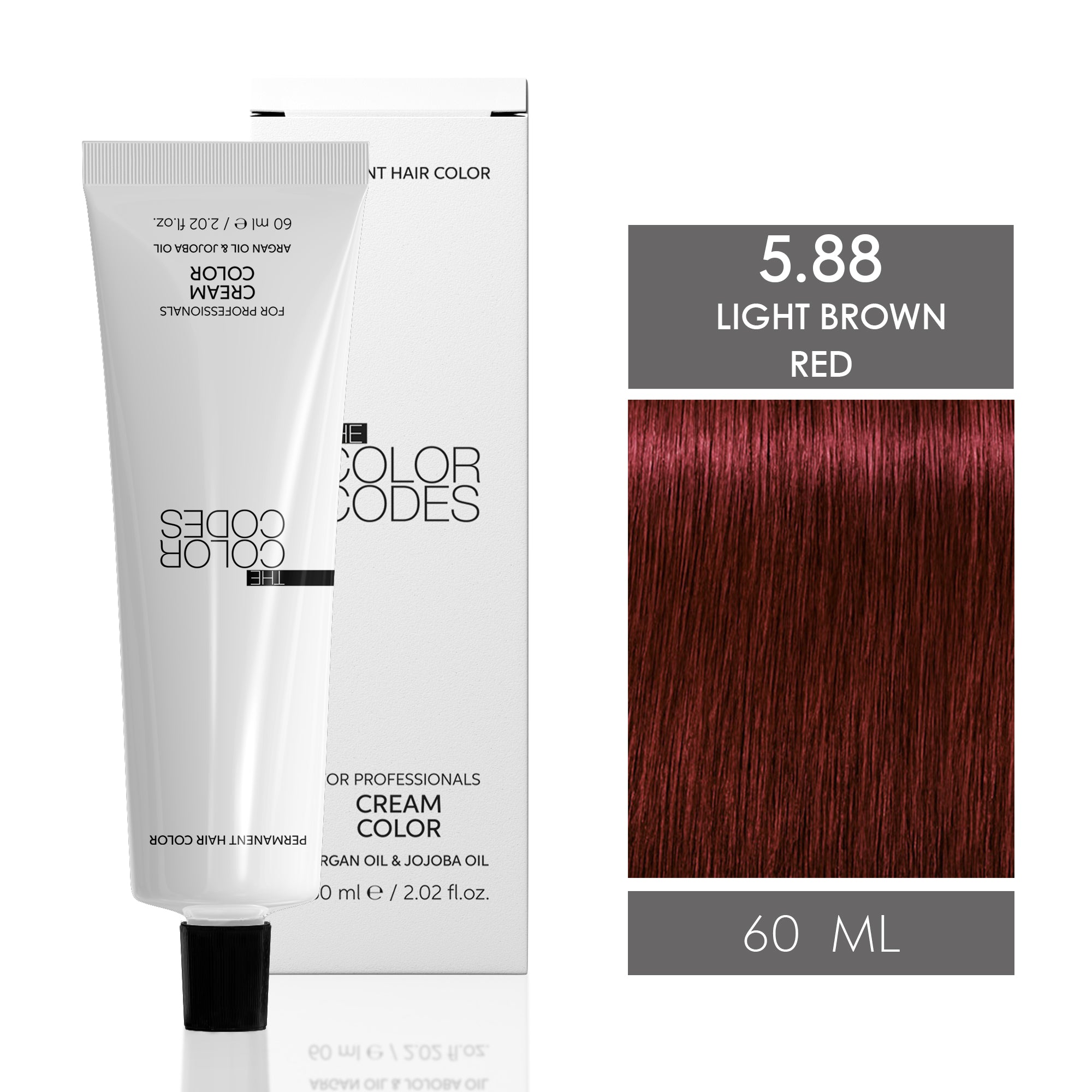 Permanent Hair Dye 5.88 Light Brown Red 60 ml