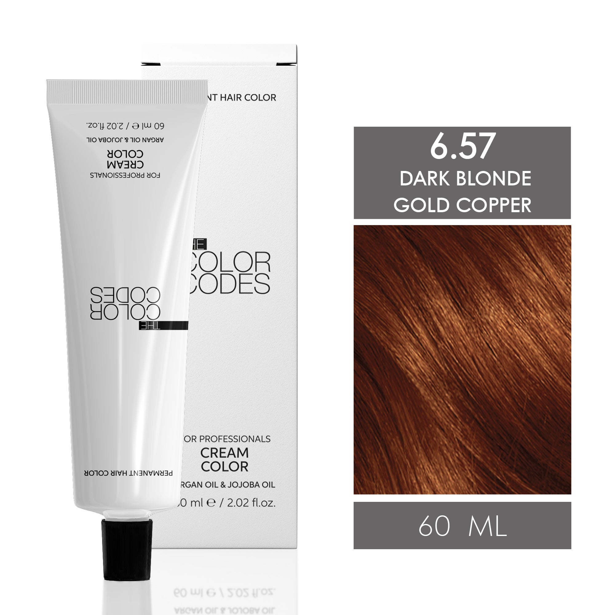 Permanent Hair Dye 6.57 Dark Gold Copper 60 ml