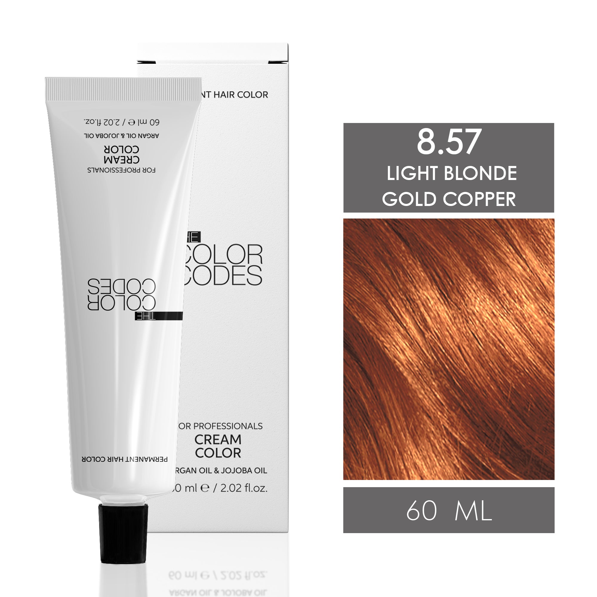 Permanent Hair Dye 8.57 Light Blonde Gold Copper 60 ml